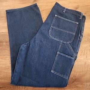 NWOT Sears Roebucks Jeans Mens 40x31 Blue Carpenter Utility Hammer-Loop Denim